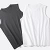 Унисекс, летний жилет для фитнеса, однотонный, бесшовный, с круглым вырезом, без рукавов, свободный, тонкий, эластичный, быстросохнущий пуловер, повседневный спортивный топ для спортзала
