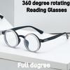 Вращающиеся на 360 градусов очки для чтения с защитой от синего света, регулируемые, классические круглые, прогрессивные мультифокальные, для дальнозоркости, диоптрии