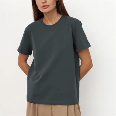 Женская повседневная футболка с круглым вырезом и короткими рукавами, хлопок