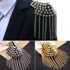 Punk Club For Coat Punk Tassel Metal Epaulet Fringed Shoulder Stamp Rivet Shoulder Pad Brooch Dress Decoration