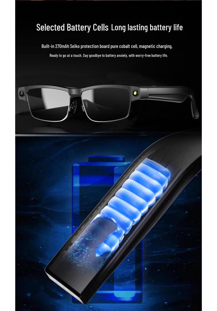 AI Smart Glasses: 8MP HD Camera, Bluetooth, Dual Microphone, Noise-Cancelling, Anti-Blue Light, Translation Feature