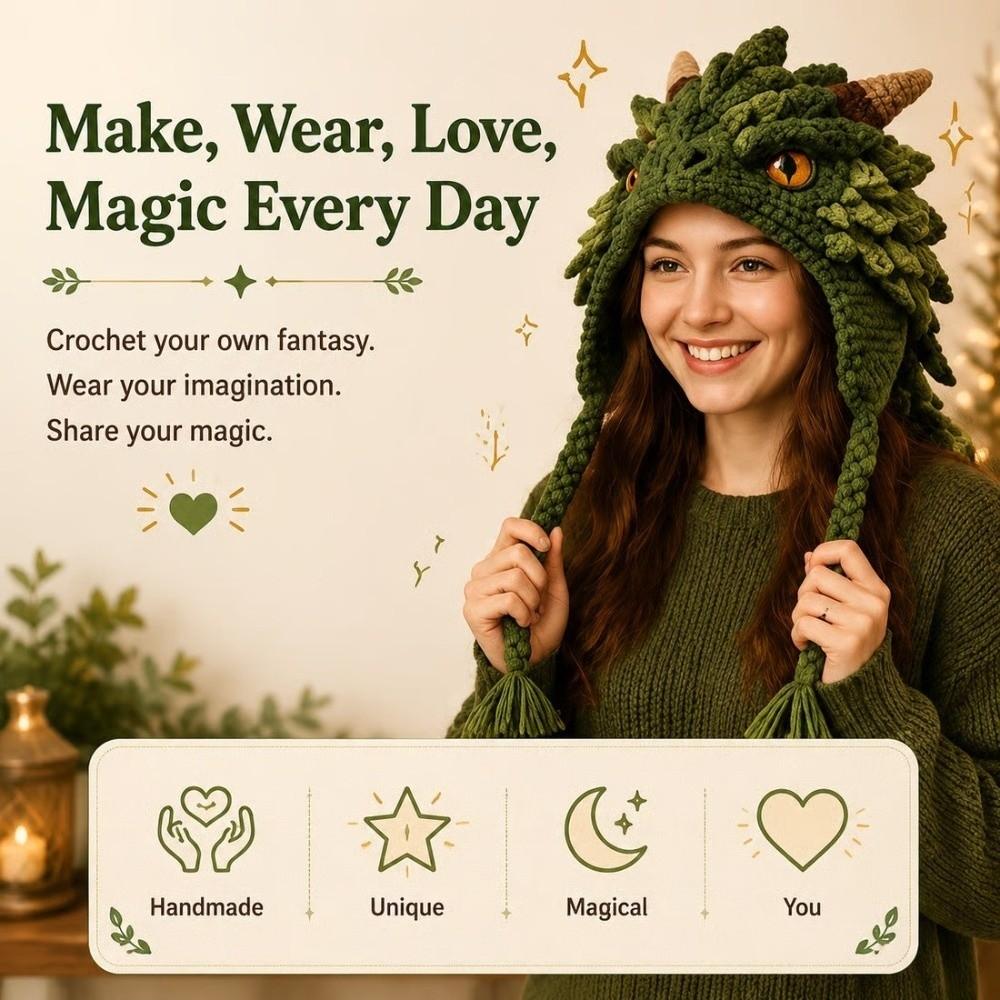 with Step-by-Step Guide Knitted Hat Crochet Kit DIY Animal Hood Hat Crochet Kit for Beginners