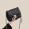 A New Versatile Chain Bag Autumn Crossbody Bag Genuine Leather Diamond High-end Commuting Small Square Bag