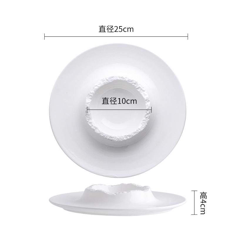Ceramic Dinner Plate Restaurant Creative Irregular Thick Soup Plate Pasta Plate Snack Plates Dessert Dish Solid Color Tableware