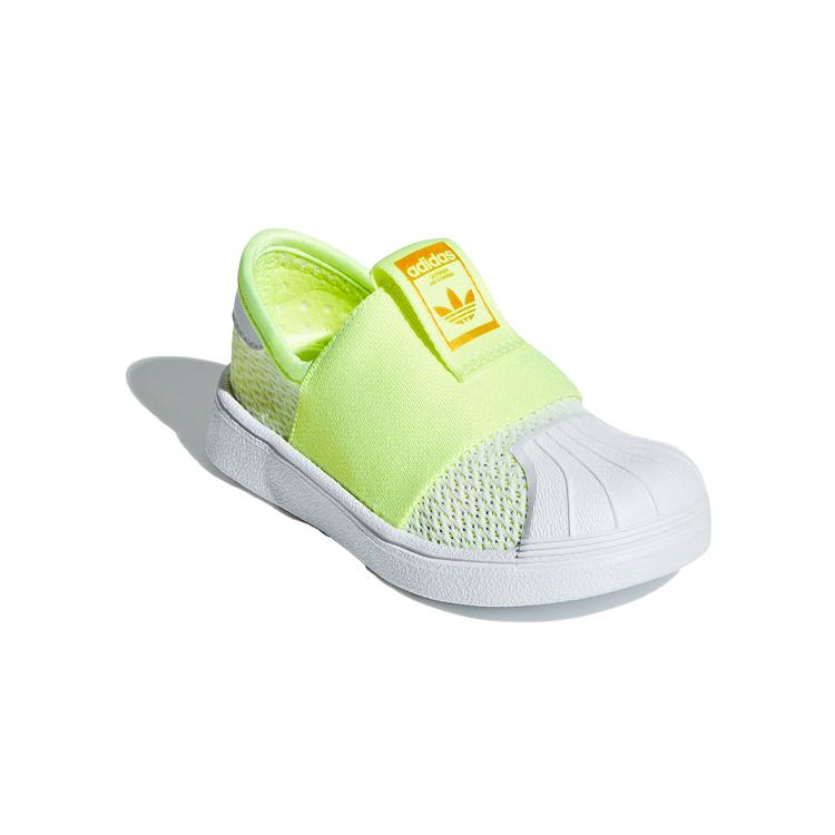 adidas Детские кроссовки Originals Superstar с сеткой, низкие, для малышей, желто-белые, для младенцев и малышей CG6584
