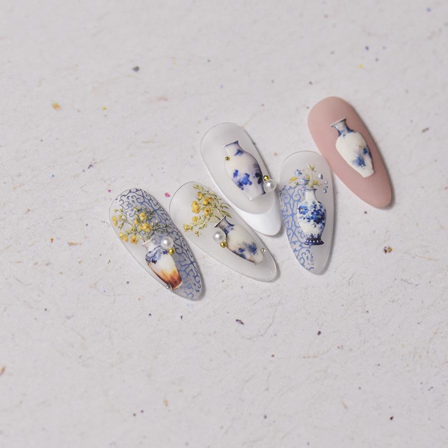 Тонкая жесткая наклейка для ногтей «Камелия» для самостоятельного изготовления украшений, самоклеящаяся