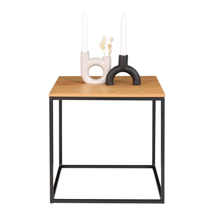 House Nordic Avery Side Table Oak and Black 442752