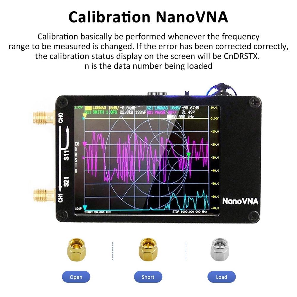 Handheld RF Analyzer Black VNA Antenna Analyzer 50kHz-1.5GHz Measurement Type-C USB Serial 1000mAh Built-in Battery