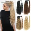 Synthetic Corn Wavy Long Ponytail Hairpiece Wrap On Clip Hair Extensions Ombre Brown Pony Tail Blonde Fack Hair