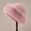 Warm Luxury Plush Hat Thicken Winter Fluffy Hats Fashion Faux Fur Bucket Hat  Girls