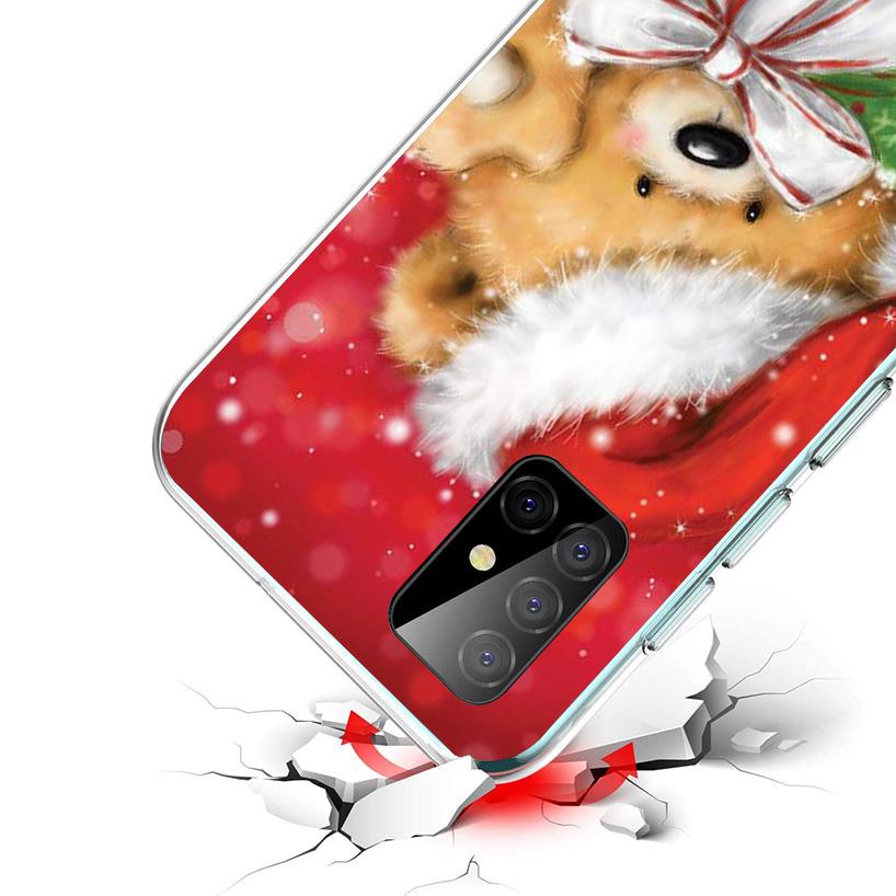 Happy Christmas Cute Bear Gift Phone Case For Samsung Galaxy A17 A57 A37 A16 A26 A36 A56 A15 A25 A35 A55 A14 A13 A54 A53 A34 A24