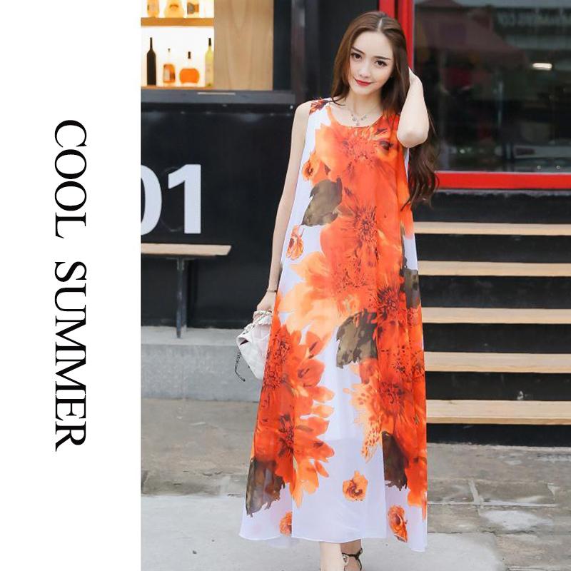 Сарафаны с рюшами и подолом, шифоновое платье без рукавов с принтом, женское L-XXXL, большие размеры, летний свободный длинный жилет до щиколотки