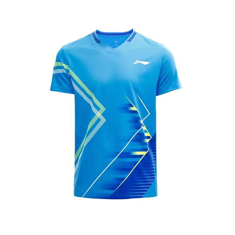 Бадминтонная футболка Li Ning Унисекс Озерно-голубая AAYV051-4