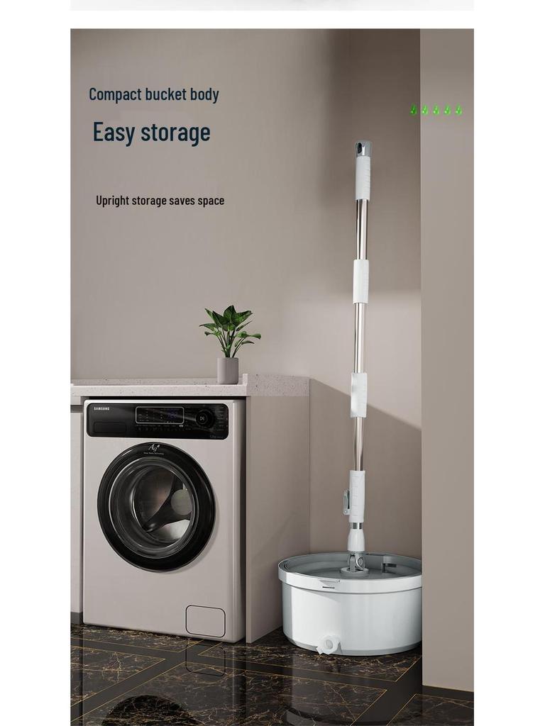 Швабра с отжимом и ведро для разделения чистой и грязной воды