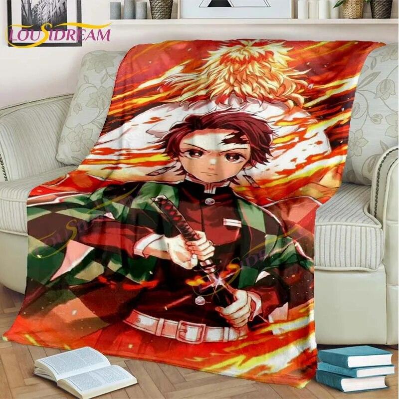 Одеяло японского аниме «Убийца демонов», мультяшное одеяло Tomioka Giyuu, одеяло, чехол на стул, одеяло, кровать, диван, покрывало, вентилятор, подарок