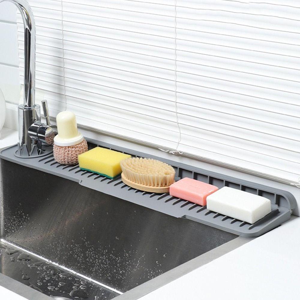 Unilateral Side Hole Kitchen Faucet Sink Mat Splash-Proof Kitchen Sink Draining Pad Bathroom Use