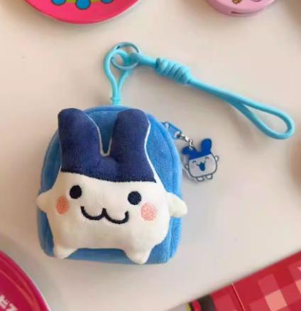 Cartoon Tamagotchi Charms Cute Mametchi Lovelin Kuhcipatchi Model Pendant Keychain Coin Purse Collectible Decoration Kids Gifts