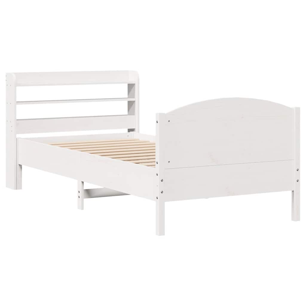 vidaXL Solid Wood Bed without Mattress White 75 x 190 cm Pine Wood