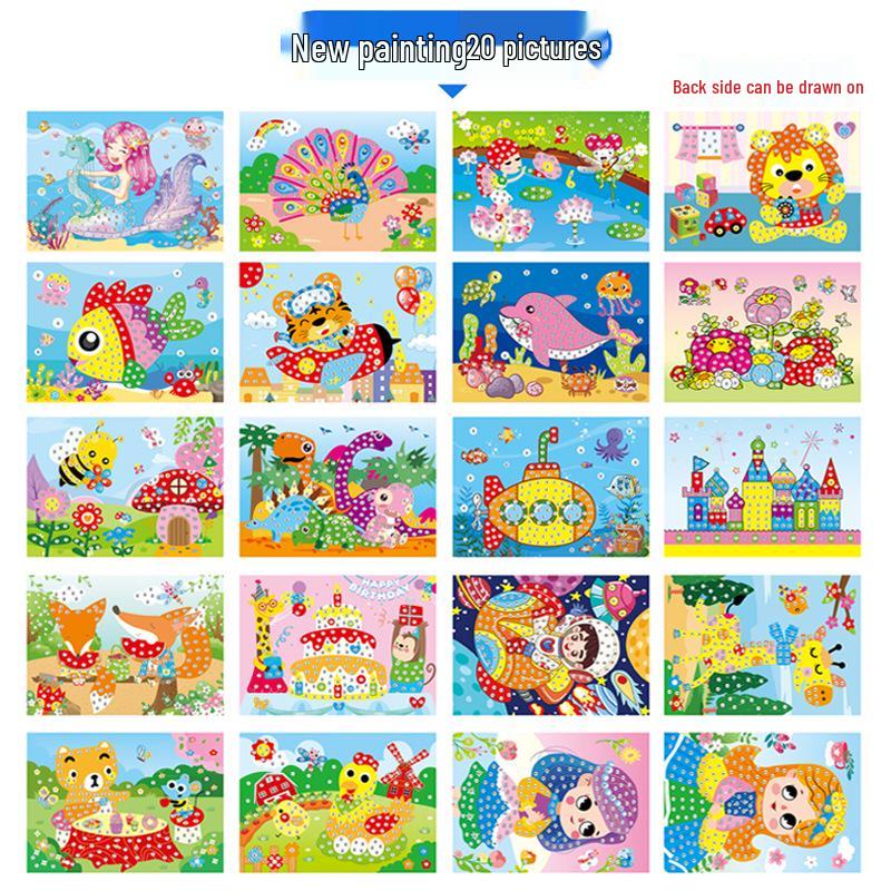 Детский набор для алмазной мозаики с мультяшными персонажами и наклейками из ЭВА