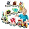 Kids Magnetic Wooden Train Learning Numbers Color Train Set Puzzle Toys for Boys Girls Birthday Xmas Gift
