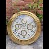 Maritime Antique 17" Polished World Time Wall Clock Nautical Ship's Wall Clock Beach House Decor Gifts