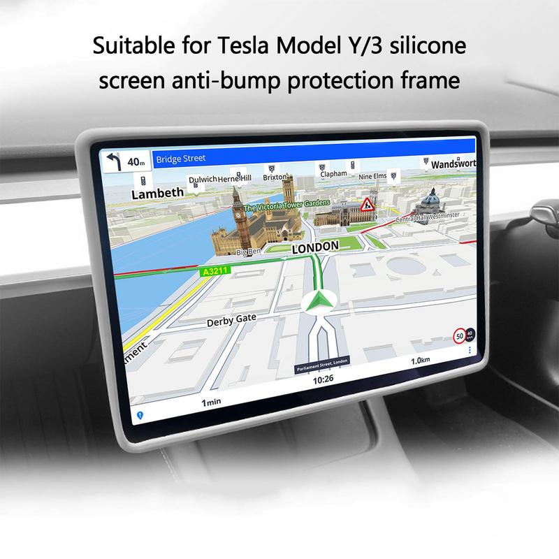 Screen Protector Frame Cover For Tesla Model 3 Model Y 2025 Center Console Navigation Screen Trim Cover Model Y 2025 Accessories