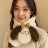 Lamb Plush Scarf Knitted Winter Cashmere Scarves Simple Glasses Puppy Scarf  Student