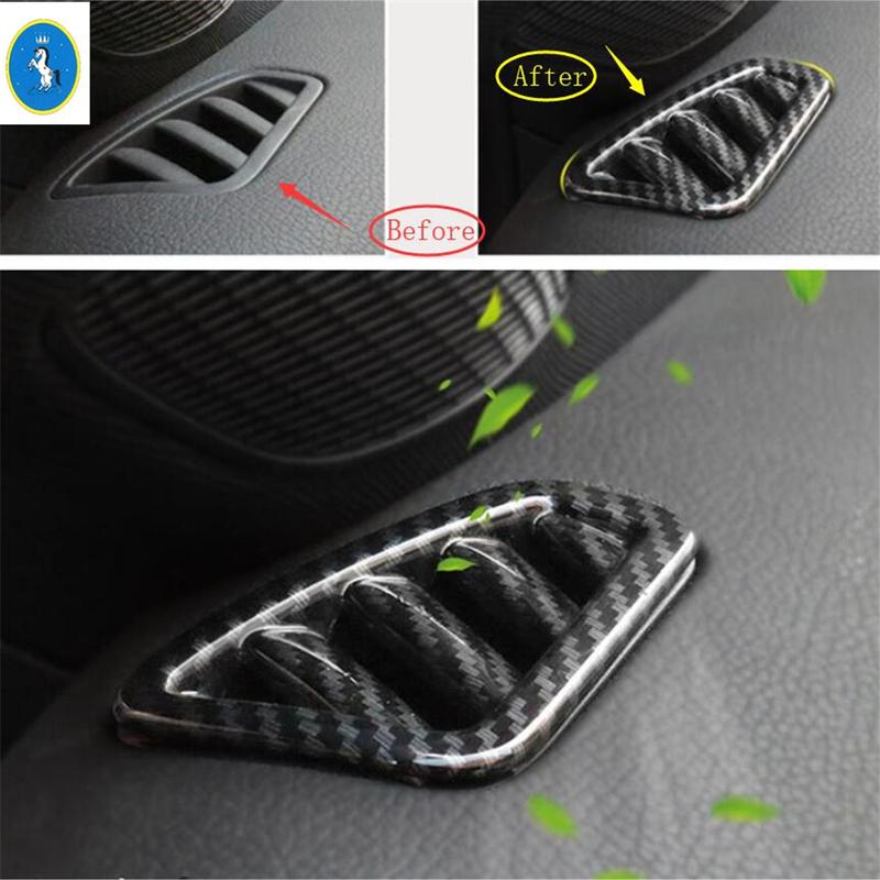 Carbon Fiber Trunk Door Switch Button / Air AC Outlet Armrest Glass Lift Panel Cover Trim For Benz CLA 200 C118 W118 - 2024