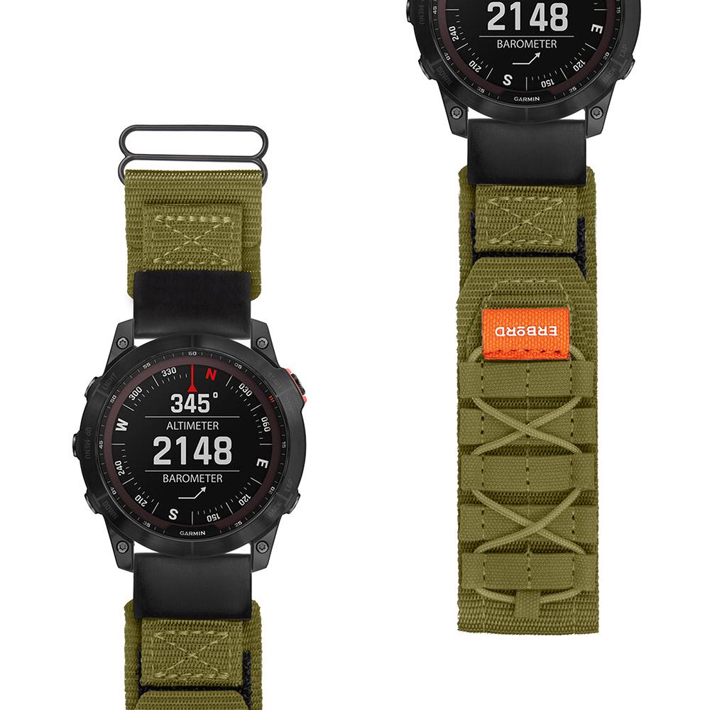 ERBORD Runner Quickfit Nylon Strap for Garmin Fenix 5/6/6 PRO/7 Forerunner 965/955/945, Green