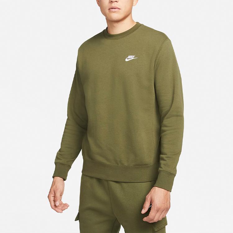 Nike Спортивная клубная французская фуфайка с вышитым логотипом, мужская толстовка, зеленая BV2667-326