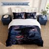 Horror Halloween 3‑Piece Bedding Set Soft Microfiber Duvet Cover Pillowcases Comfortable Bed Linen for Bedroom Decoration