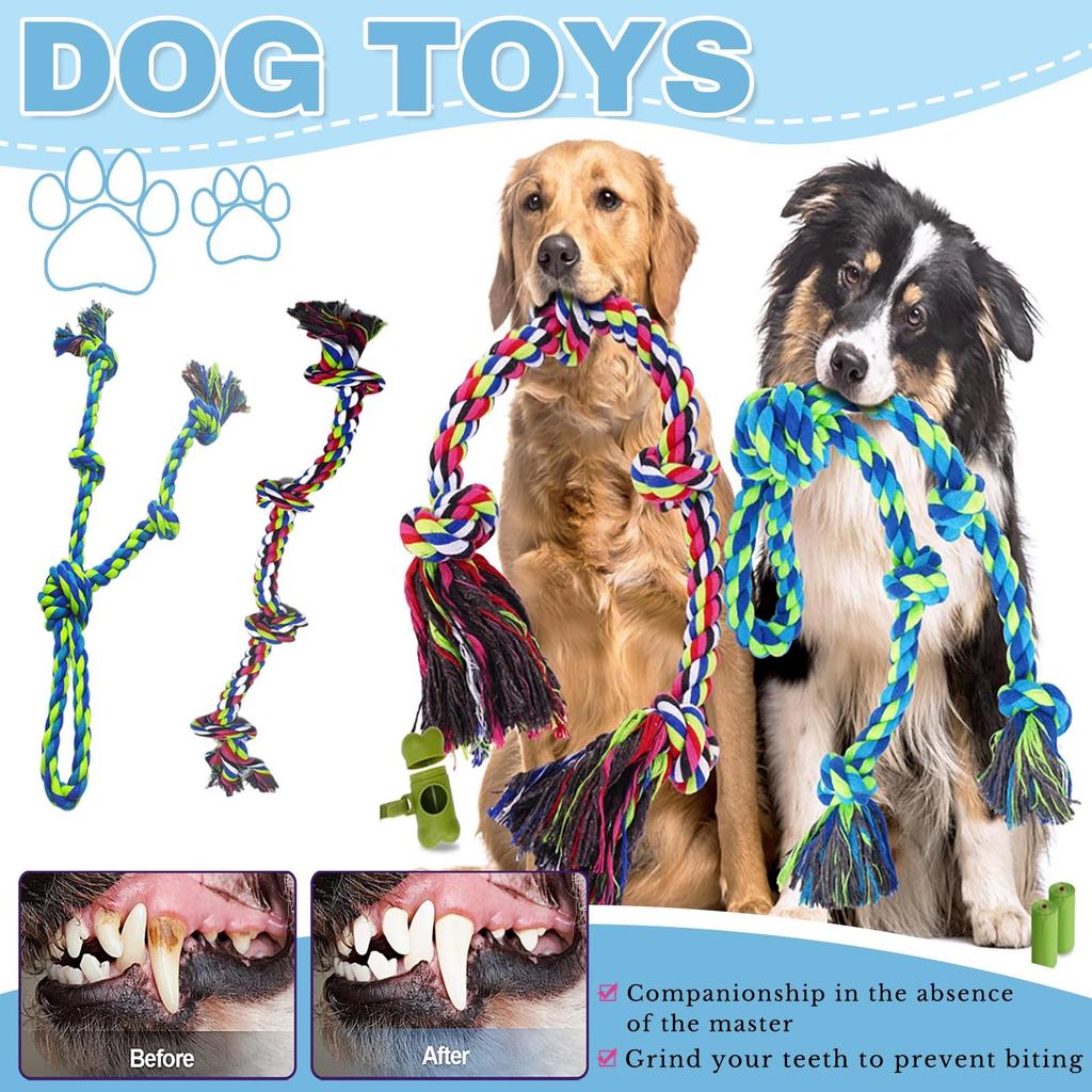 Тяжелая игрушка для собак, агрессивных любителей жевать – прочные жевательные игрушки для крупных собак, отлично подходят для перетягивания каната и чистки зубов