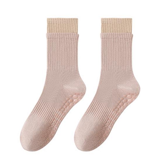 1 Pair Yoga Socks with Non-slip Gripper Breathable Moisture-Wicking Ballet Dance Fitness Pilates Athletic Gym Sports Mid-calf Socks