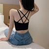 Женский поперечный вырез с полой красотой сзади, верхняя трубка с ремешком, нижняя рубашка, фитнес-бюстгальтер, жилет для йоги без стального кольца, студенческое нижнее белье, бюстгальтер пуш-ап, топ