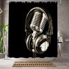 Музыкальная шторка для душа с микрофоном, черная шторка для душа 180x 180см, полиэстеровая ткань, украшение для ванной комнаты