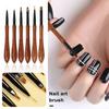 2 шт., профессиональная гибкая щетина для маникюра, кисть для дизайна ногтей, ручка для самостоятельного дизайна ногтей