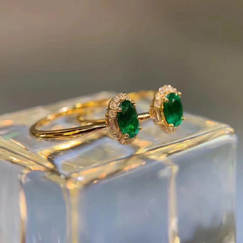New In Inlaid Shiny Green Crystal Rings For Women Opening Adjustable Fashion Original Ring Exquisite Design Wedding Jewelry