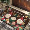 New Christmas Crystal Velvet Floor Mats Bathroom Restroom Floor Mats Holiday Decorative Mats Easy To Clean Dirt-resistant Mats