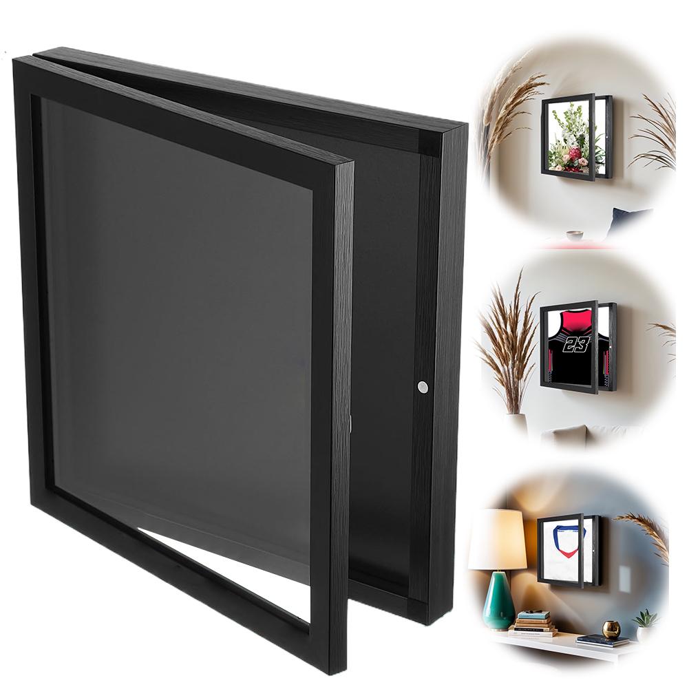 Jersey Display Frame Wood T Shirt Display Case 13x13/14X18 inch Shadow Box Shadow Box Frame for Jerseys Memorabilia