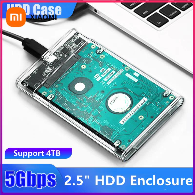Xiaomi 2.5" Hard Drive Enclosure Transparent Tool-Free External Storage Case Ultra-Fast 5Gbps for 7mm/9.5mm SATA HDD & SSD ABS Material