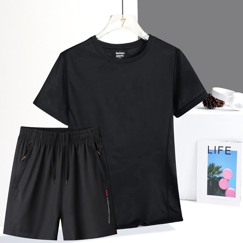 Женский спортивный комплект с камуфляжным принтом – Топ с коротким рукавом и шорты из ледяного шелка, быстросохнущий