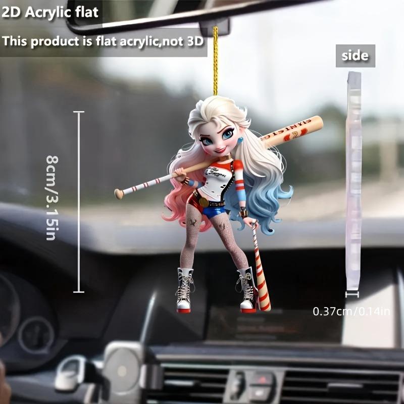 Акриловый кулон - Бейсболистка, многофункциональное плоское 2D-украшение, подходит для дома, автомобиля, зеркал заднего вида и рюкзаков, креативный брелок-подвеска