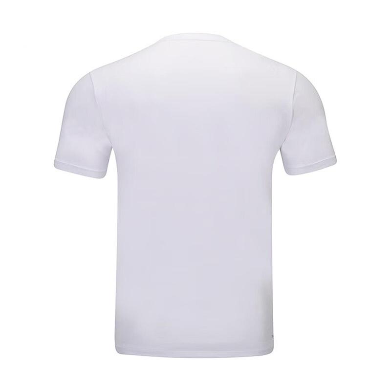 Футболка для бадминтона Li Ning с рисунком аниме и мультяшным принтом, с круглым вырезом, удобная, универсальная, дышащая, с коротким рукавом, унисекс, топы стандартного белого цвета AHSUA47-2