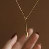 Adjustable Water Drop Tassel Necklace Y-shaped Metal Necklace Dewdrop Necklace  Jewelry Gifts