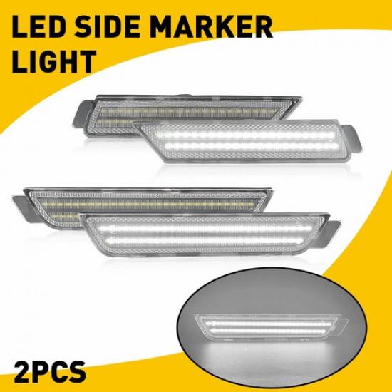 Smoked Clear / Side Lens Marker White/Amber/Red Light Fit Chevy 2010-2015 Camaro