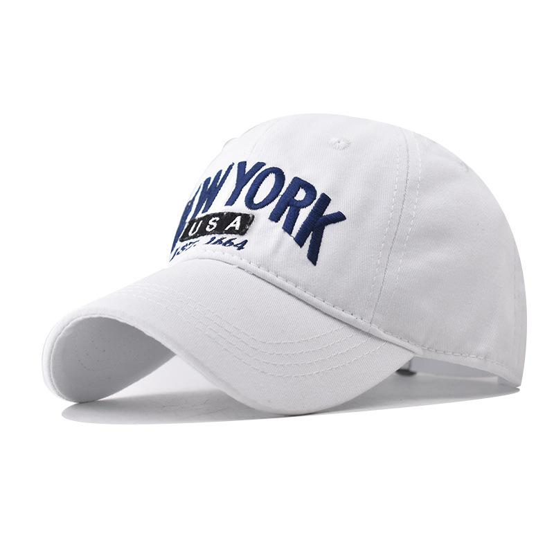 Cotton NEW YORK Large Letter Embroidered Baseball Cap for Men and Women Spring, Summer and Autumn Simple and Versatile Sunshade Cap