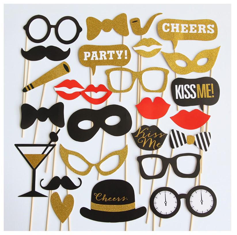 Halloween Photo Props: Single Party Handheld Mustache Expressions