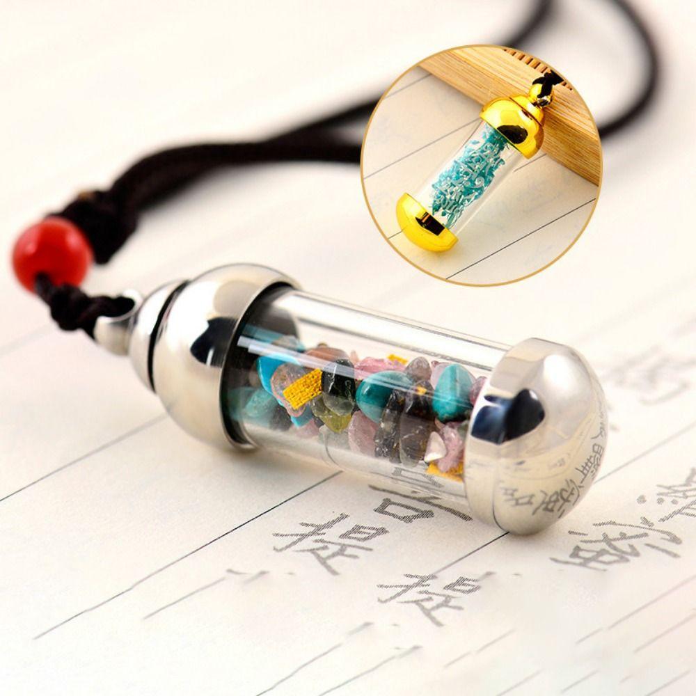Glass Perfume Jars Cremation Pet Openable Glass Wishing Bottle Memorial Ash Bottle Vial Necklace