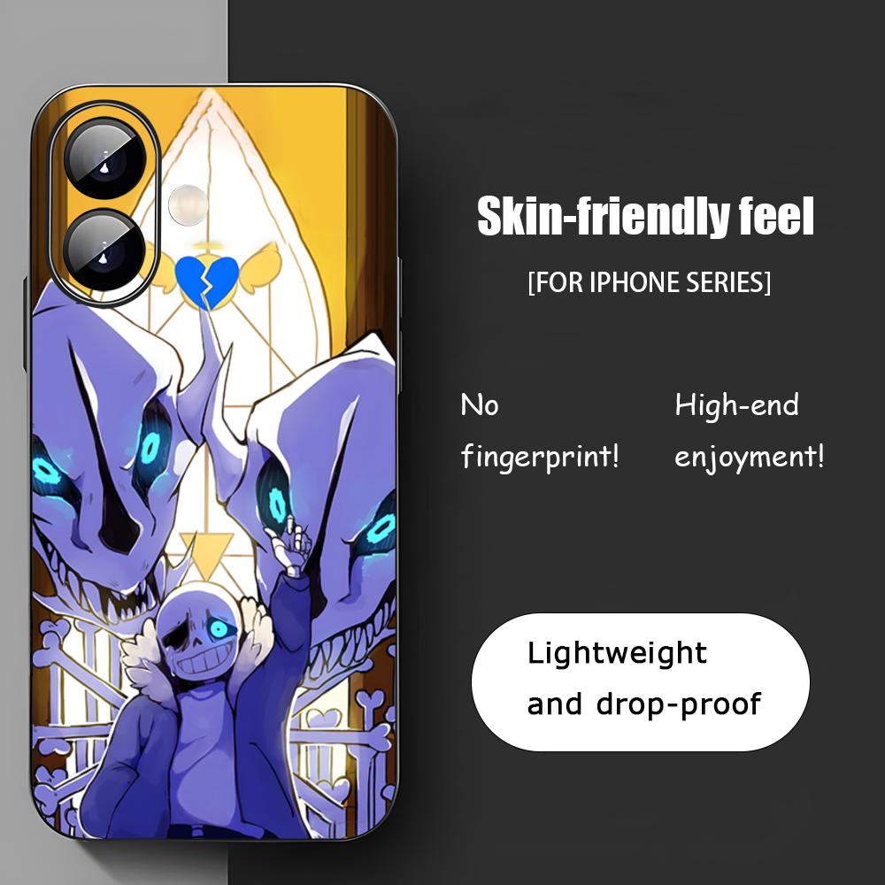Популярная Пиксельная Игра Undertale Чехол для Телефона Для iPhone 16 15 14 13 12 11 X XR XS 8 Plus Mini Pro Max Мягкий черный Ударопрочный Чехол