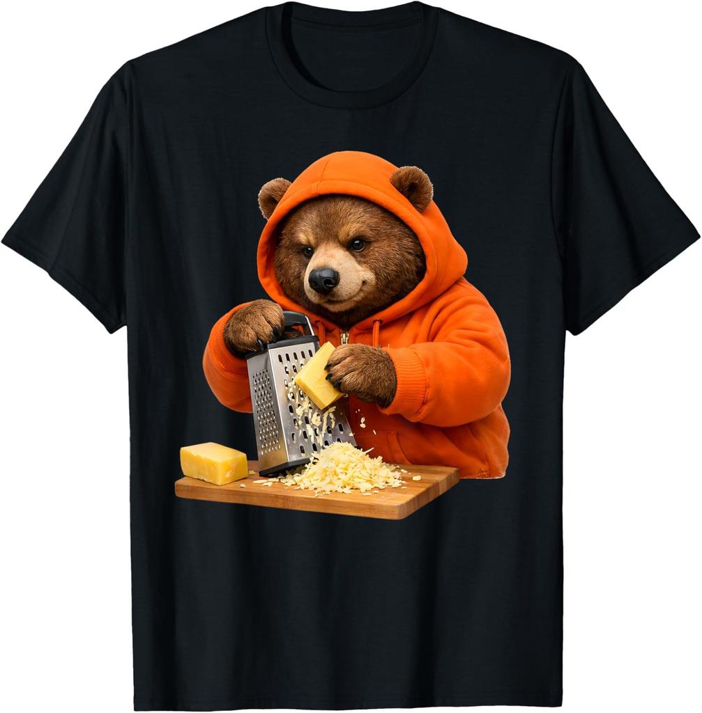 Funny Bear Grating Cheese Graphic Humor Unisex T-Shirt